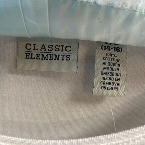 NWT Classic Elements Ladies White Snowflake Holiday Top, Size L 14/16 , White - Picture 3 of 5